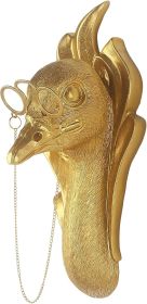 Gold Ostrich Animal Head Wall Decor Sculpture 9" Resin Animal Head Wall Accent for Home Office, Entryway, Staircase, Gallery Wall